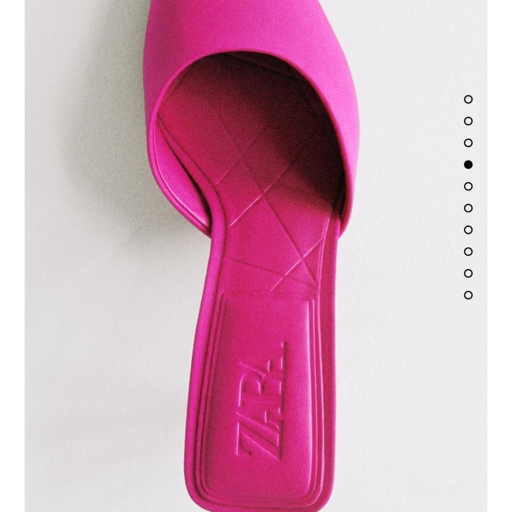 Zara Hot Pink Pointed Toe Heeled Mules - Picture 14 of 14